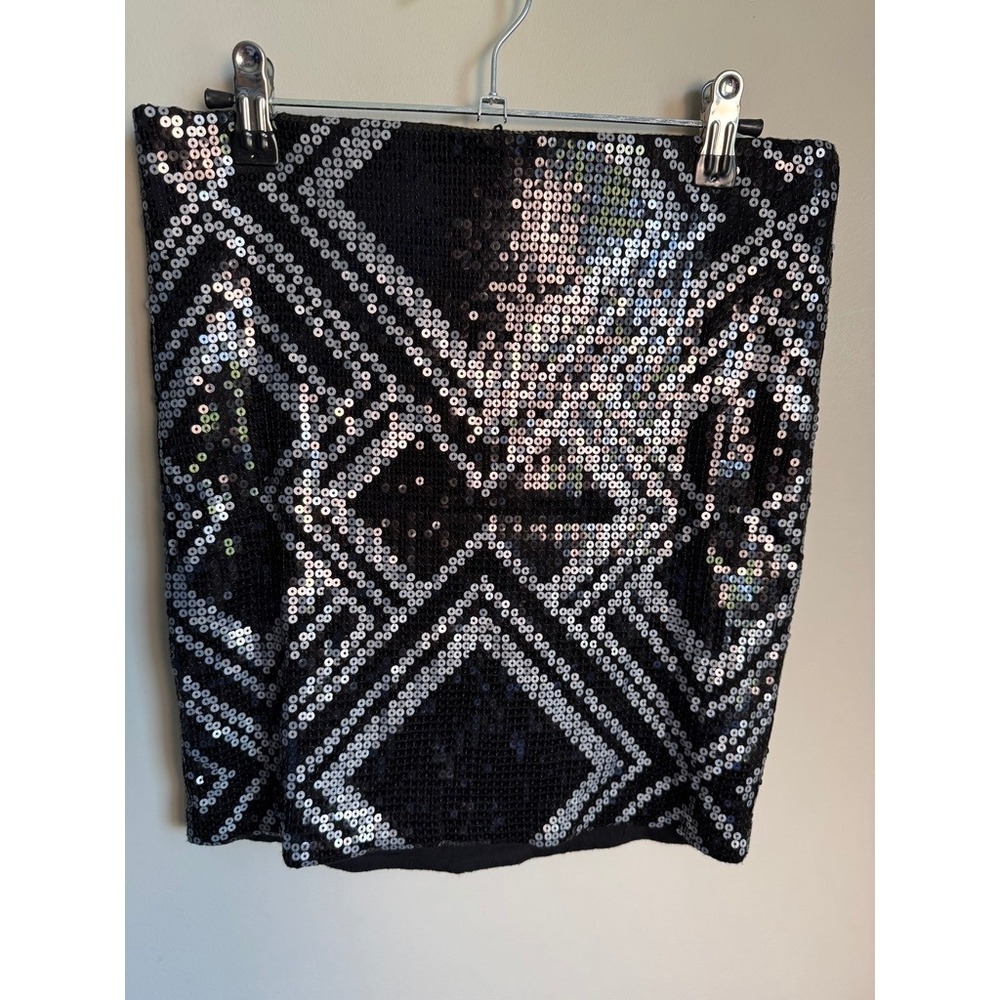 Dynamite Women's Medium Black Sequin Mini Skirt Party Clubwear Glam Retro Y2K